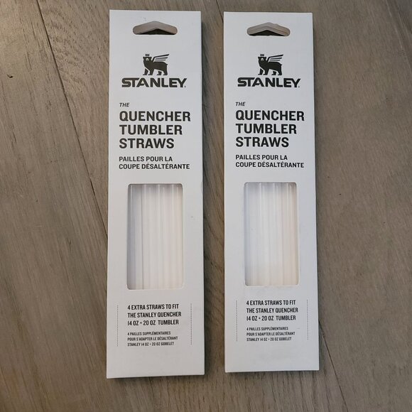 Stanley NWT clear replacement tumbler straw 2 packs 8 straws fit 14-20oz tumbler - Picture 1 of 4